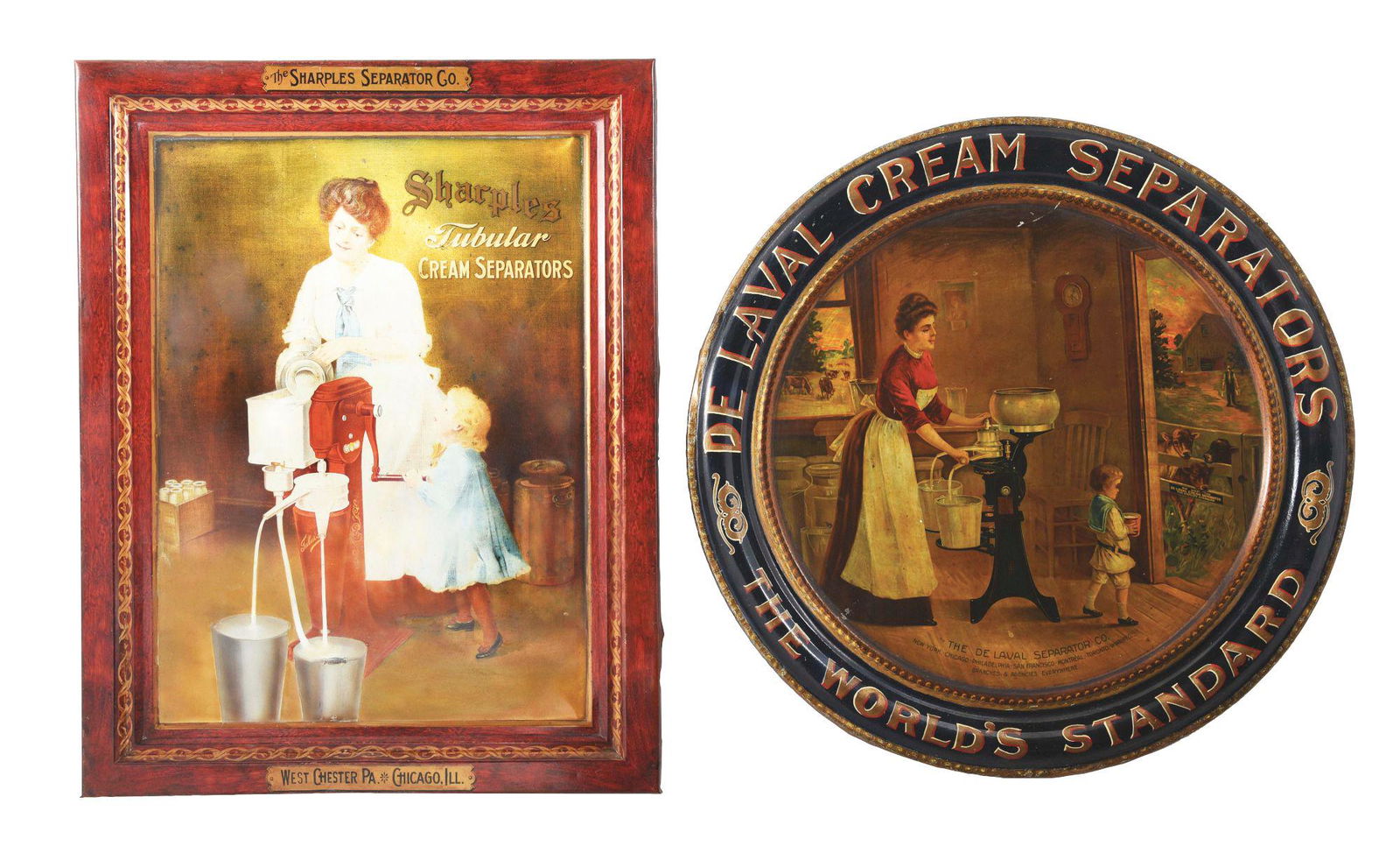 COLLECTION OF 2 CREAM SEPARATOR SELF-FRAMED TIN LITHOGRAPHS W/ CREAM SEPERATOR GRAPHICS.. (1 of 2)