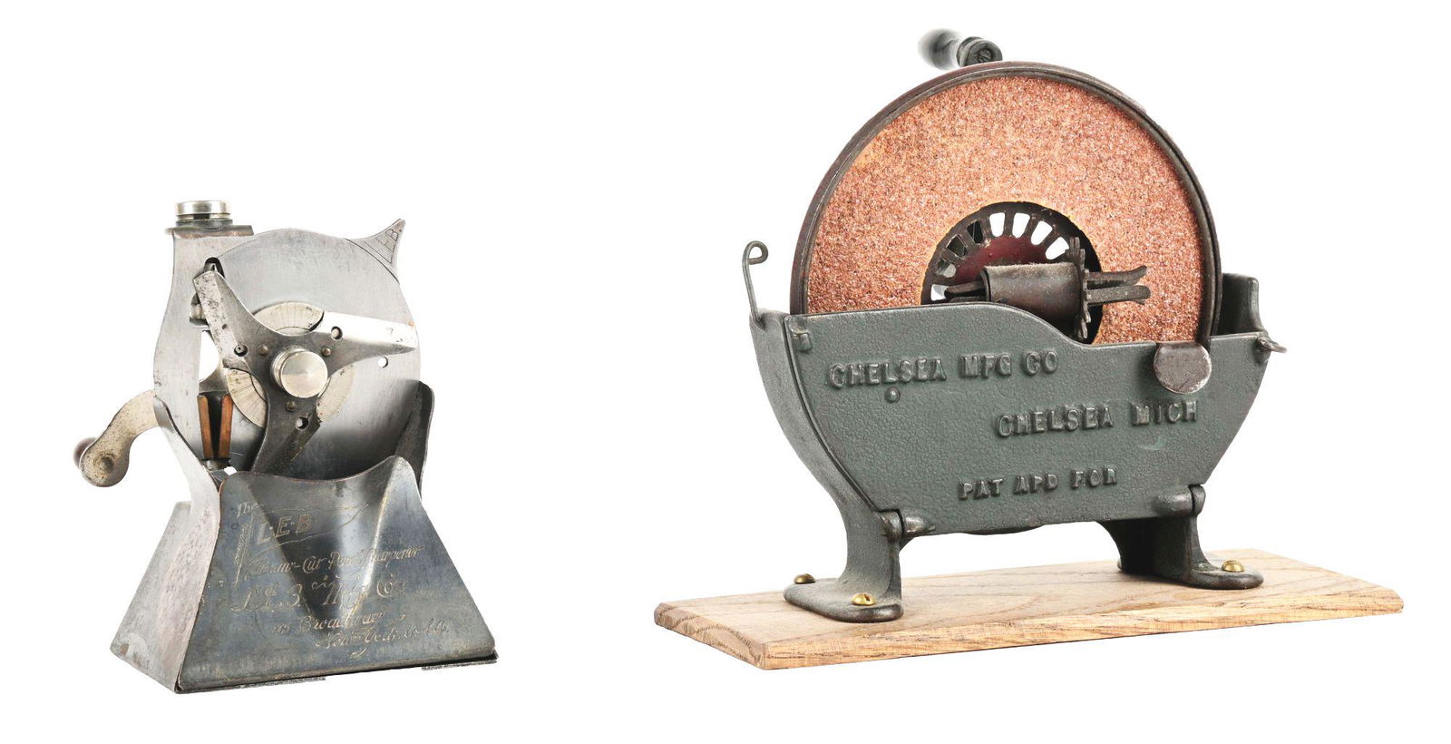 LOT OF 2: CHELSEA MFG CO AND LEB PENCIL SHARPENERS. (1 of 4)
