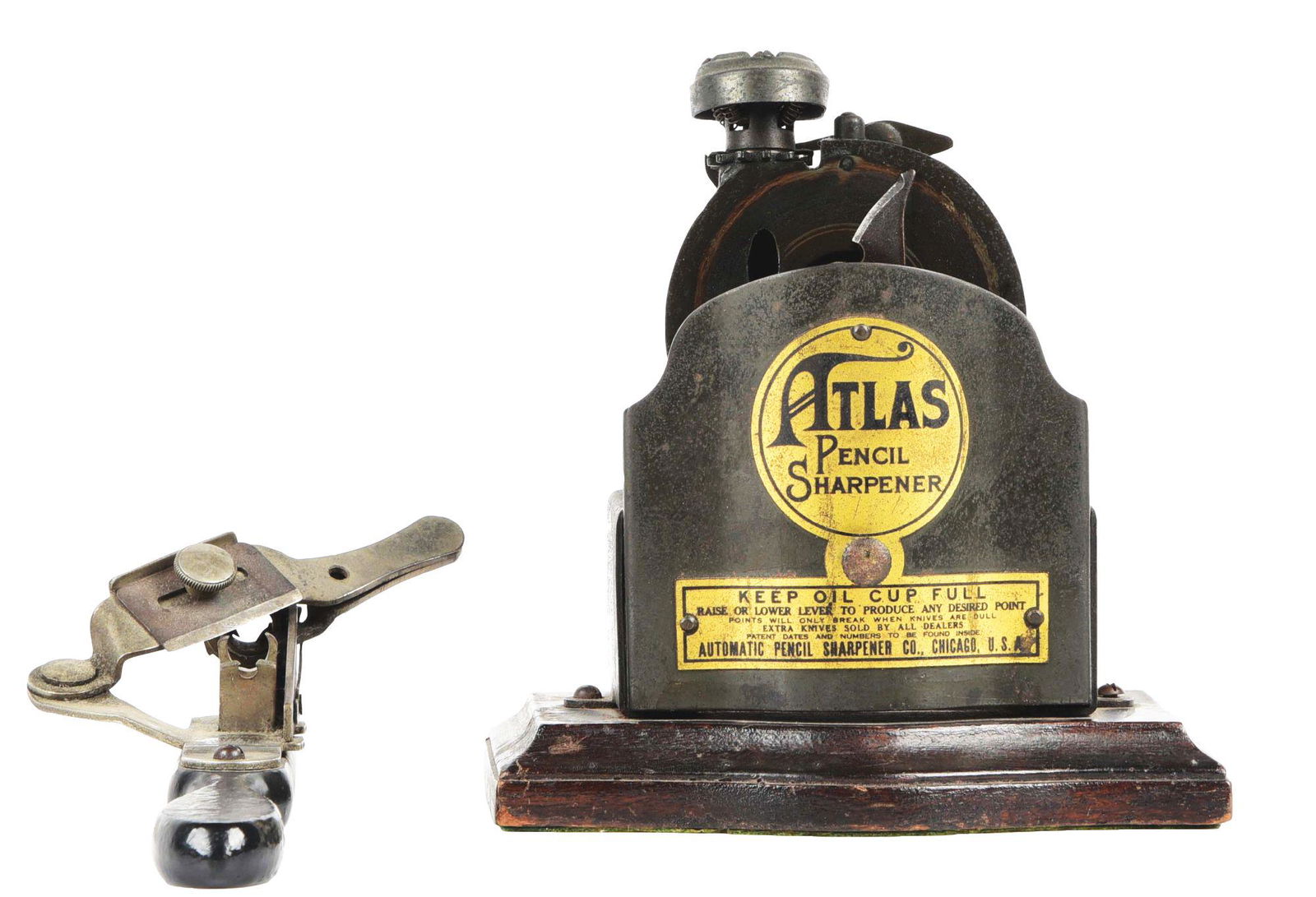 LOT OF 2: ATLAS AND ROCKFORD PENCIL SHARPENERS. (1 of 4)