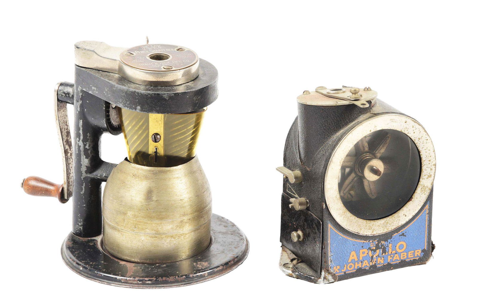 LOT OF 2: TRAUT & HINE AND JOHANN FABER "APOLLO" PENCIL SHARPENERS. (1 of 4)