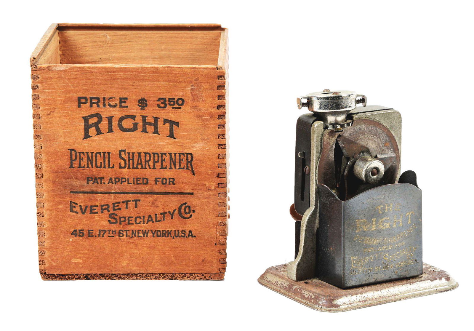 EVERETT SPECIALTY CO "THE RIGHT" PENCIL SHARPENER. (1 of 4)