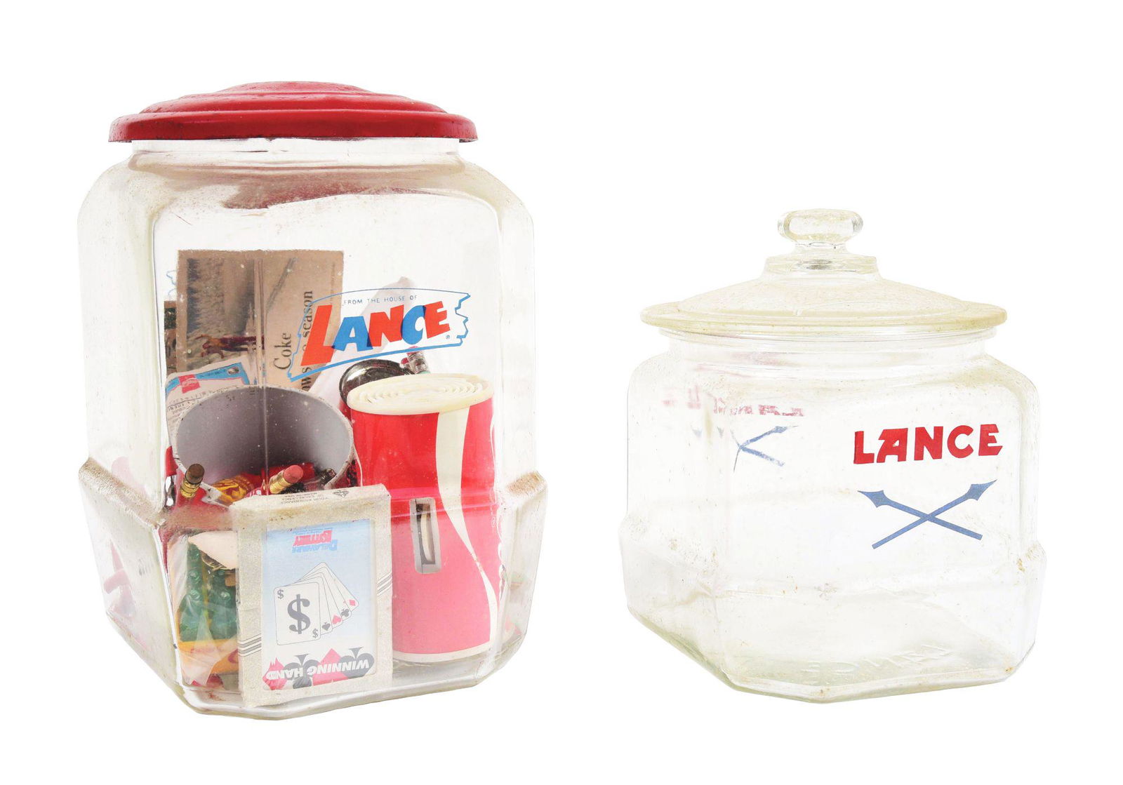 COLLECTION OF 2 CANDY JARS. (1 of 4)