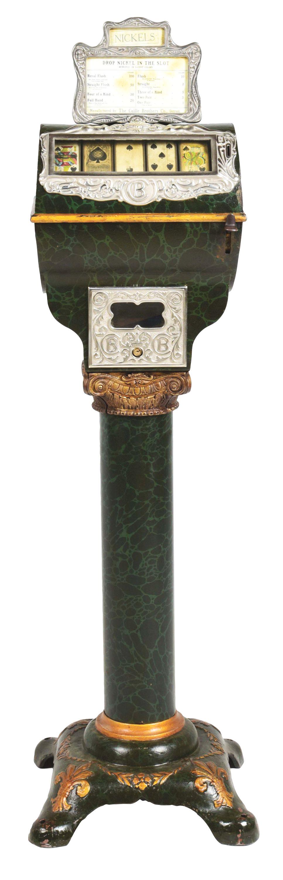 5¢ CAILLE BROS JUMBO SUCCESS 5-CARD POKER MACHINE (1 of 12)