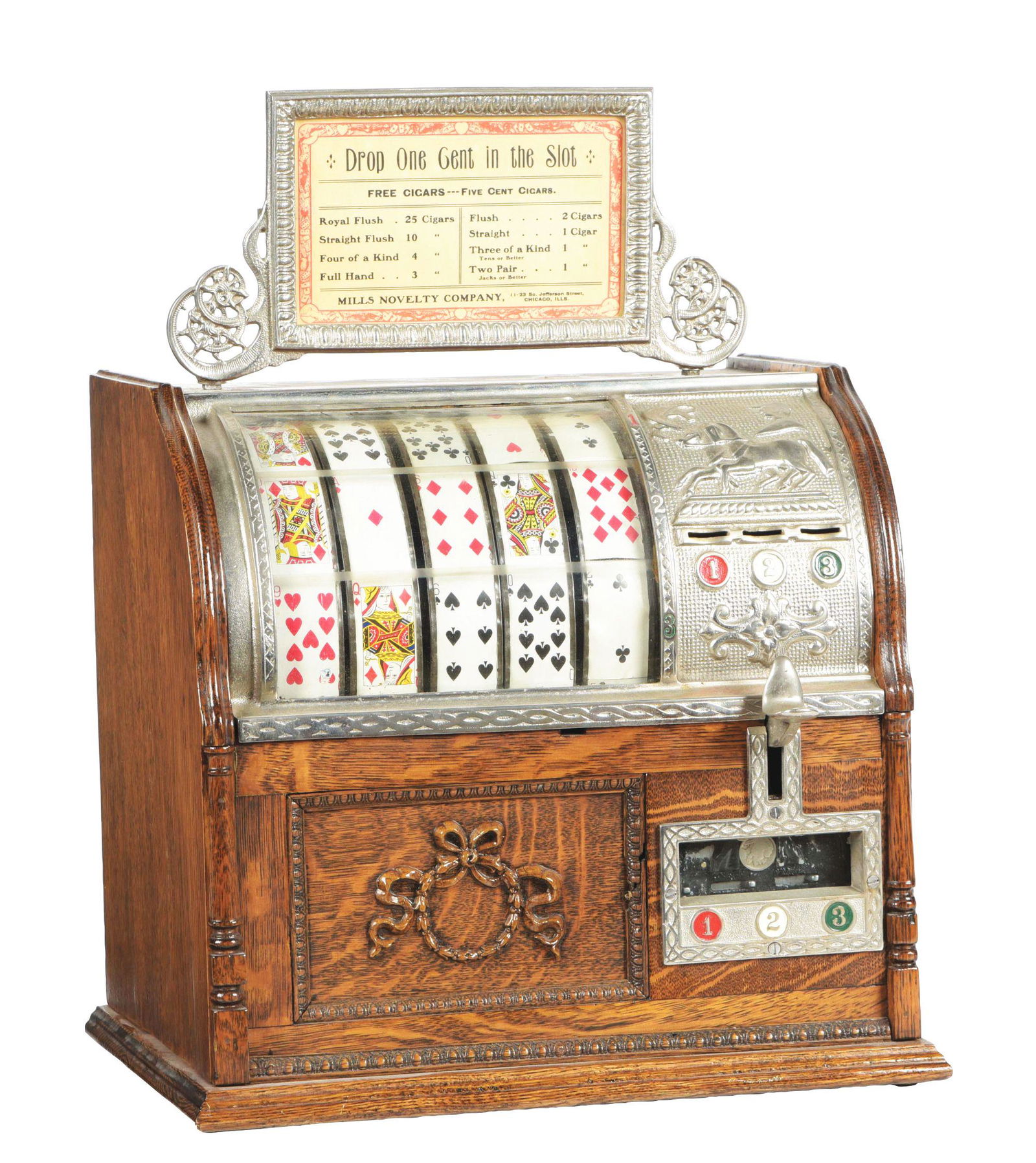 1¢ MILLS NOVELTY JOCKEY TRADE STIMULATOR. (1 of 5)