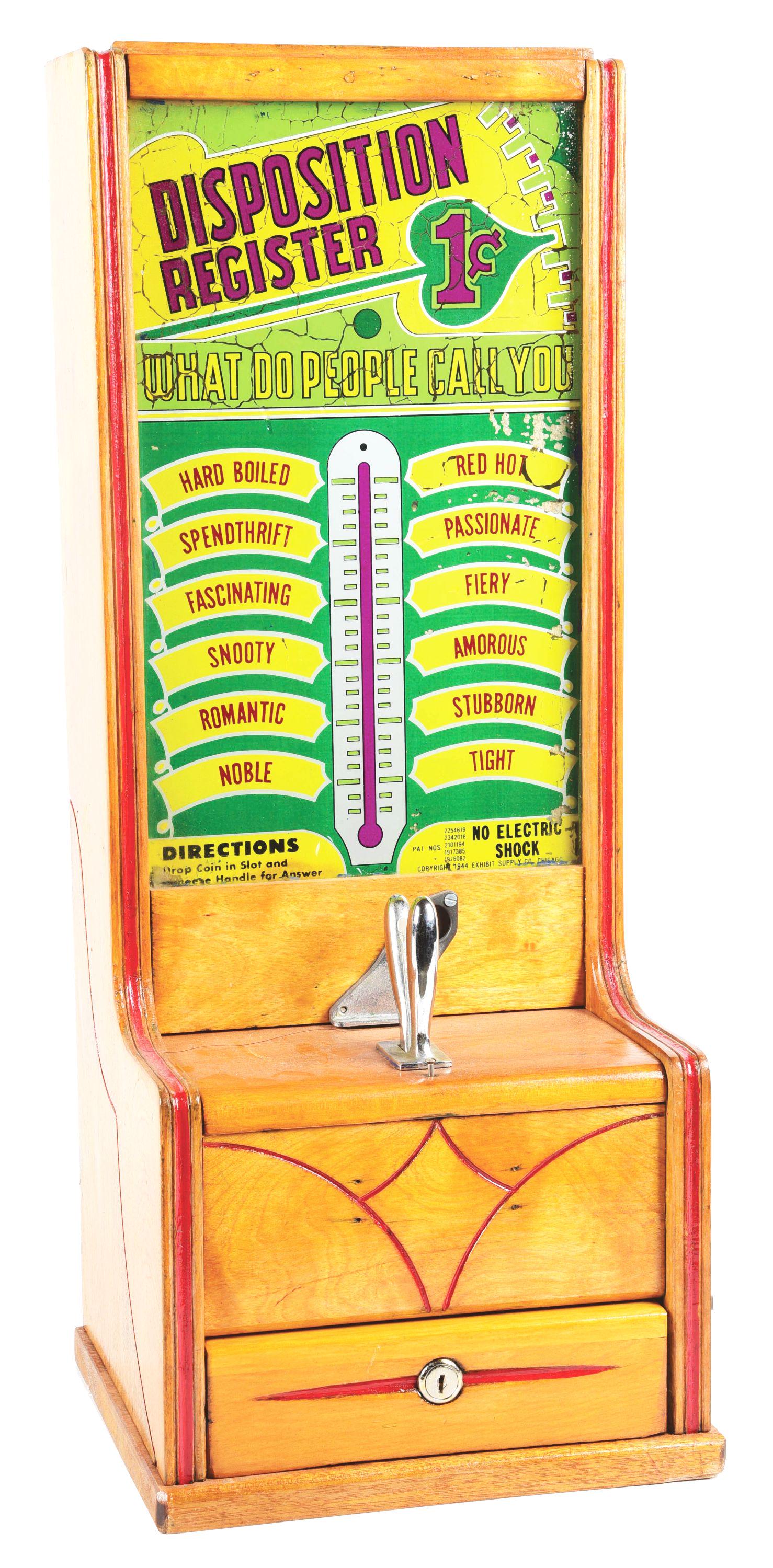 1¢ EXHIBIT SUPPLY "DISPOSITION METER" COUNTER GAME. (1 of 4)