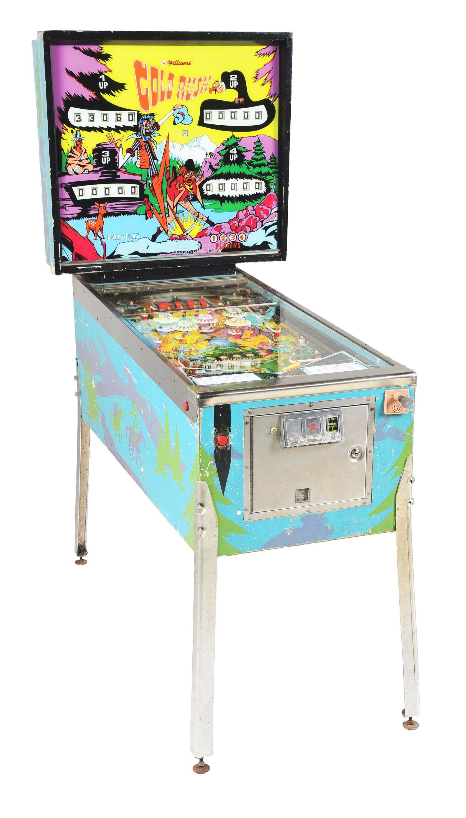 25¢ 1971 WILLIAMS GOLDRUSH PINBALL. (1 of 8)