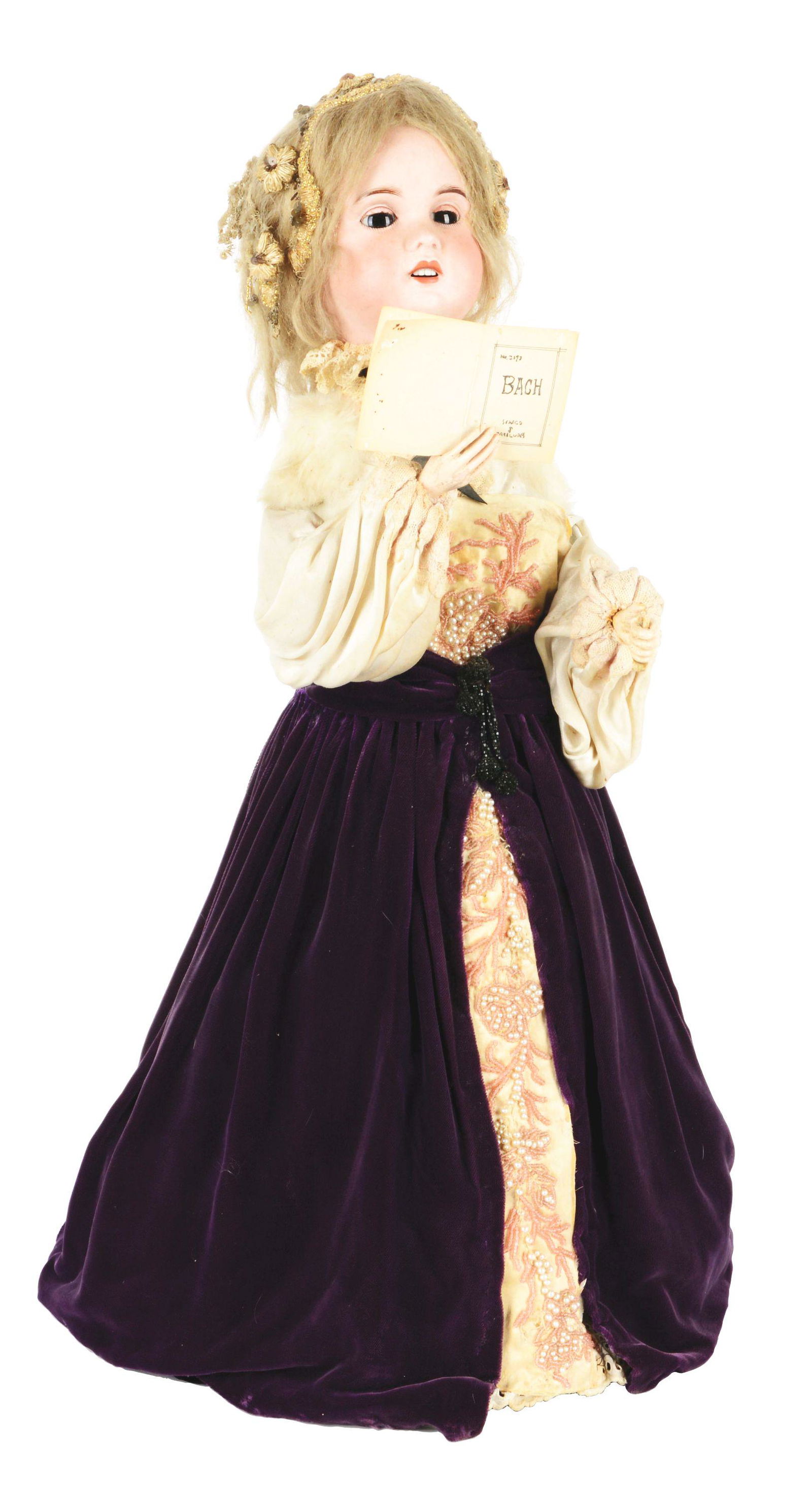 FRENCH CHOIR GIRL OR CAROLER MUSIC BOX AUTOMATA. (1 of 7)