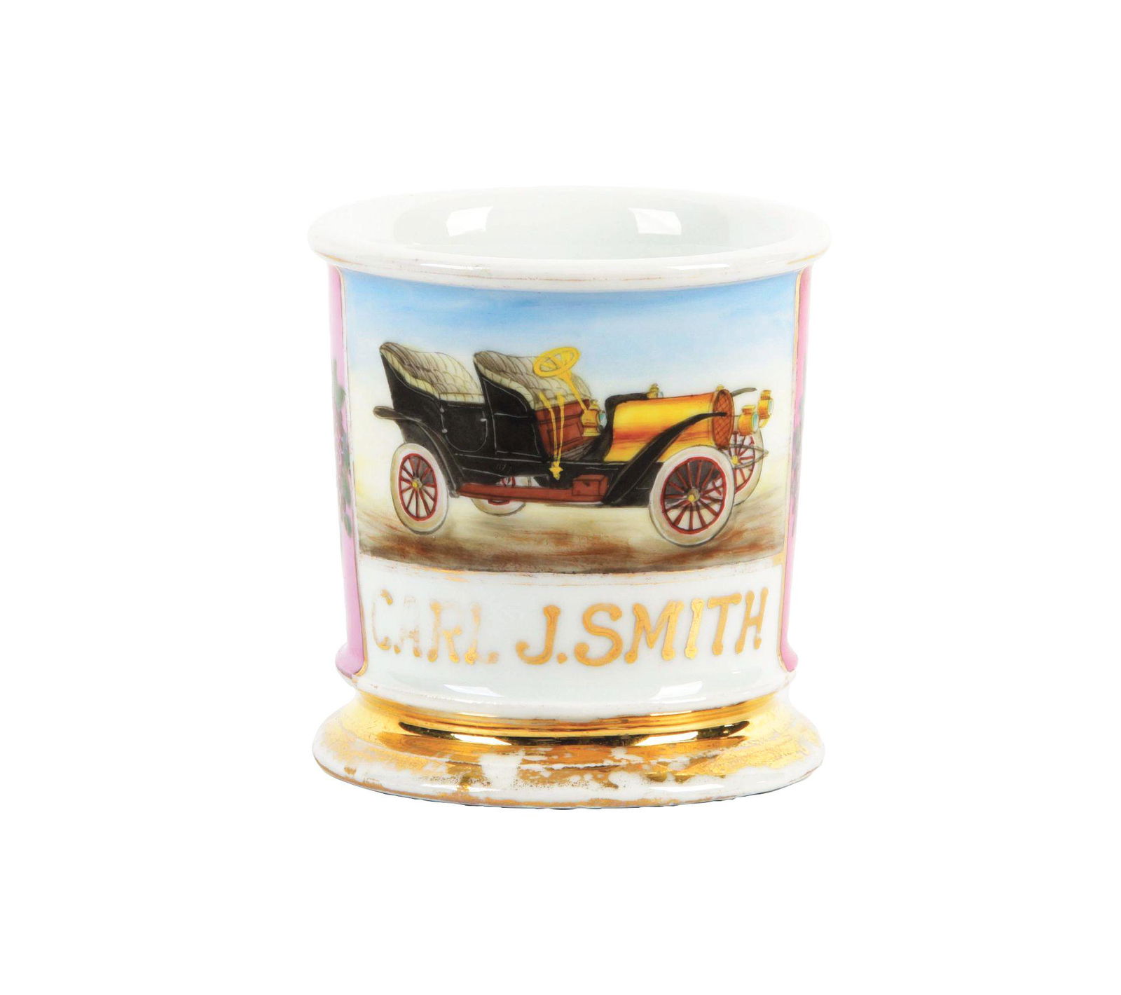 CARL J.SMITH AUTOMOBILE SHAVING MUG. (1 of 5)