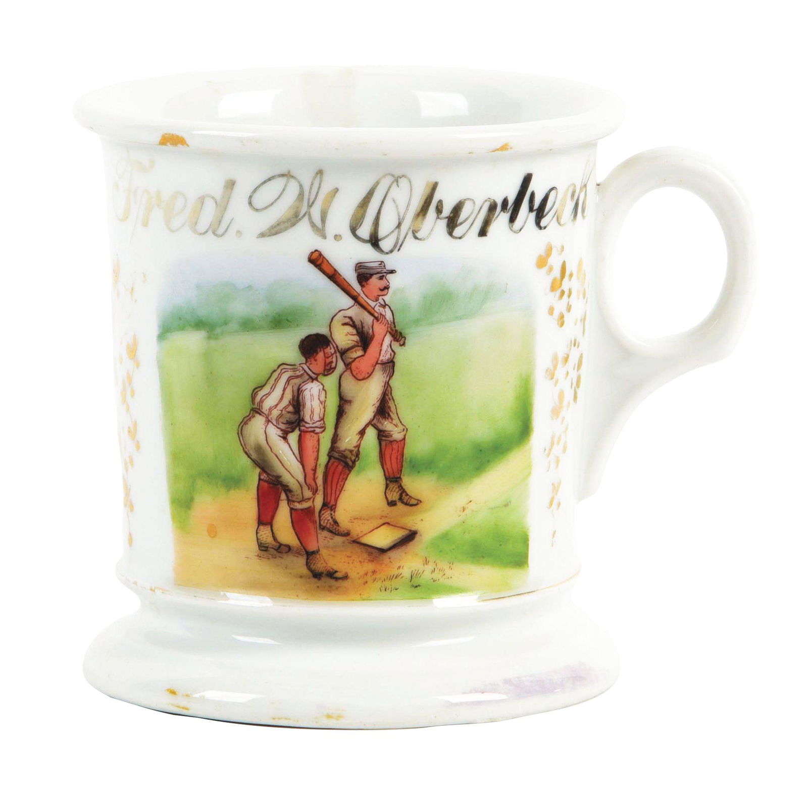 FRED W. BASEBALL SHAVING MUG. (1 of 5)