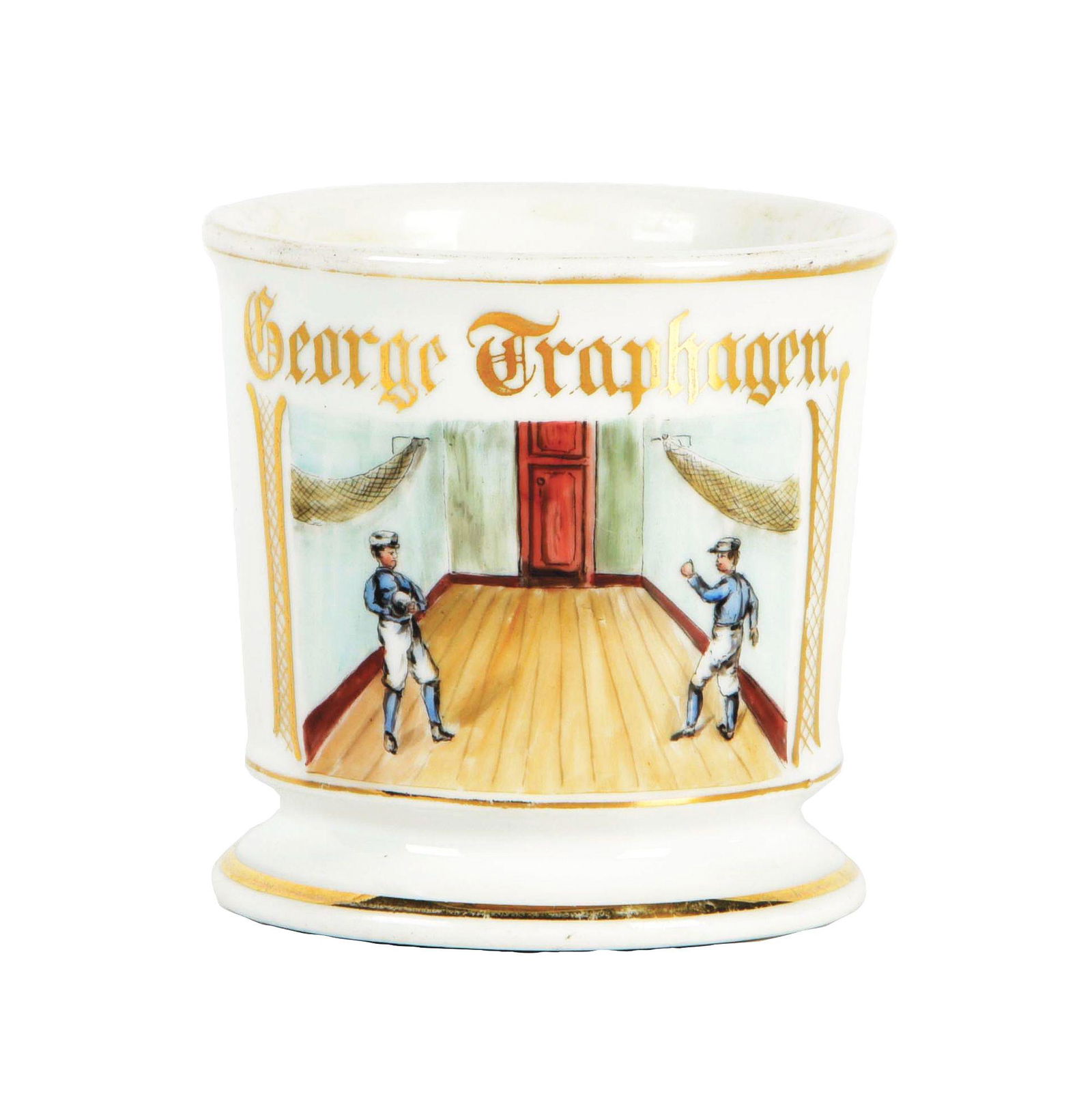 GEORGE TRAPHAGEN WEIGHT TRAINERS SHAVING MUG. (1 of 5)