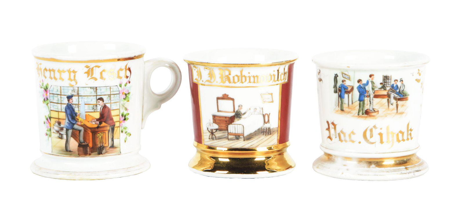 LOT OF 3: SHAVING MUGS. (1 of 5)