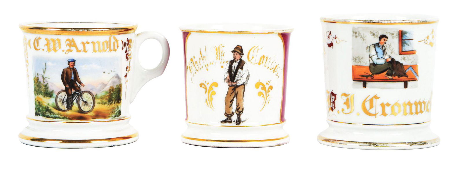 LOT OF 3: SHAVING MUGS. (1 of 5)