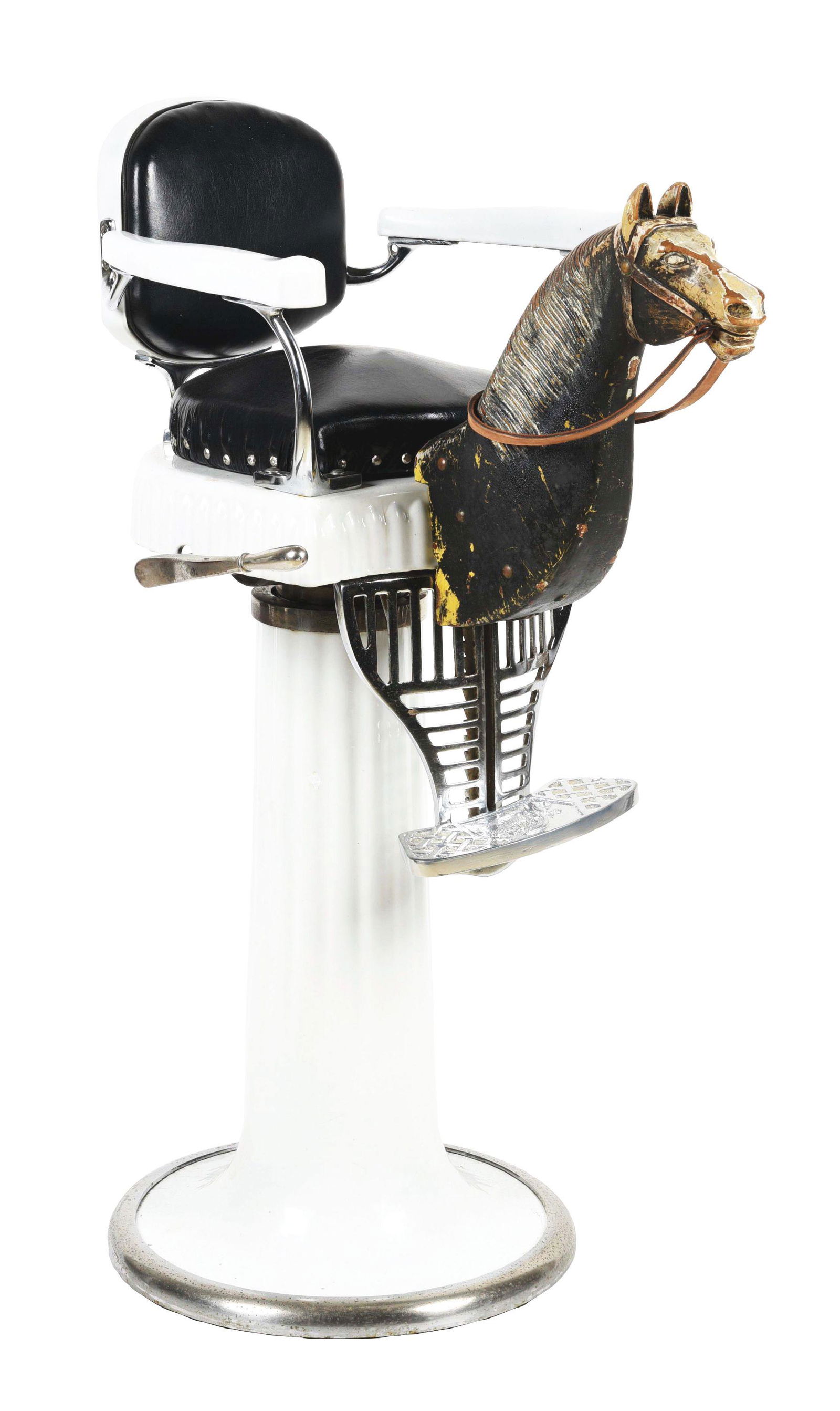 CHILDREN'S BARBER CHAIR WITH HORSE HEAD. (3626) on Apr 22, 2023 Dan