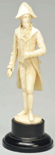 Ivory Carving of a Gentleman.: Description European. 19th century. Depicts man in full party dress. Fine quality carving. Ebony base. A few age cracks. Condition (Excellent). Size 6 - 1/2" T on base.