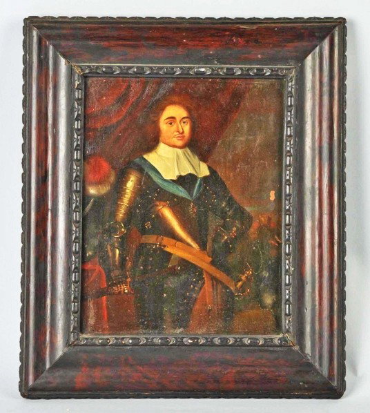 Oil on Tin George Monk Duke of Albermarle.: Description Some minor paint loss. Condition (Excellent). Size Framed: 14" x 11 - 3/4".
