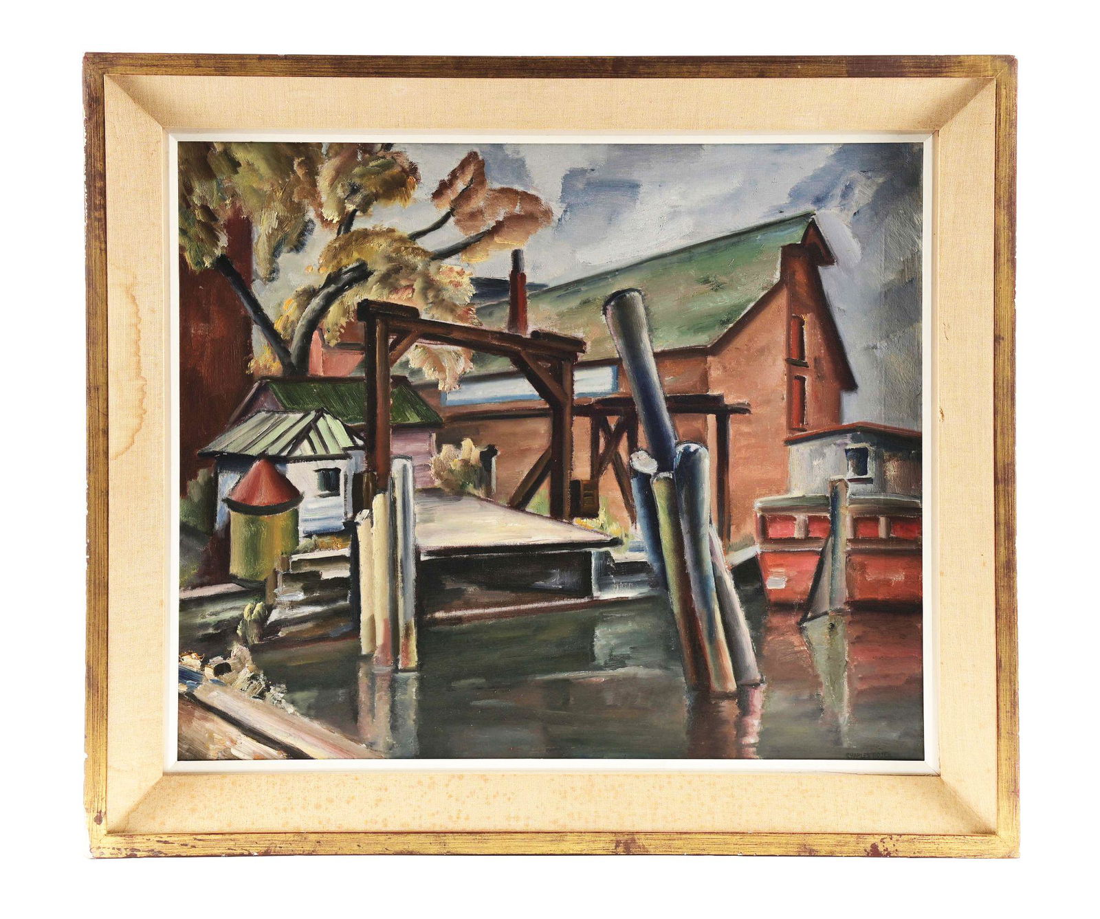 Charles Rosen (american, 1878-1950) Tugboat In New York Harbor, C. 1930 ...