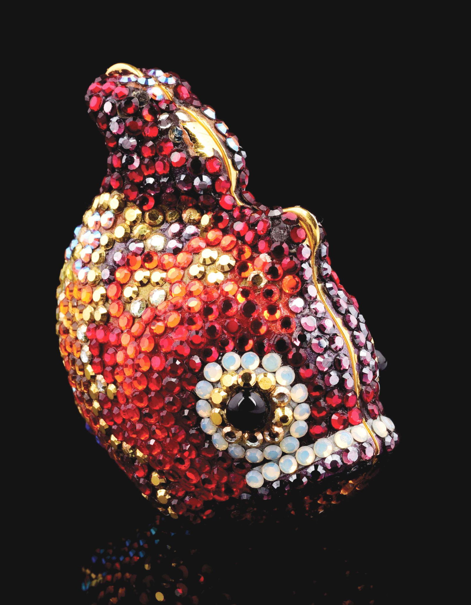 Judith Leiber Jeweled Koi Fish Pill Box. Auction
