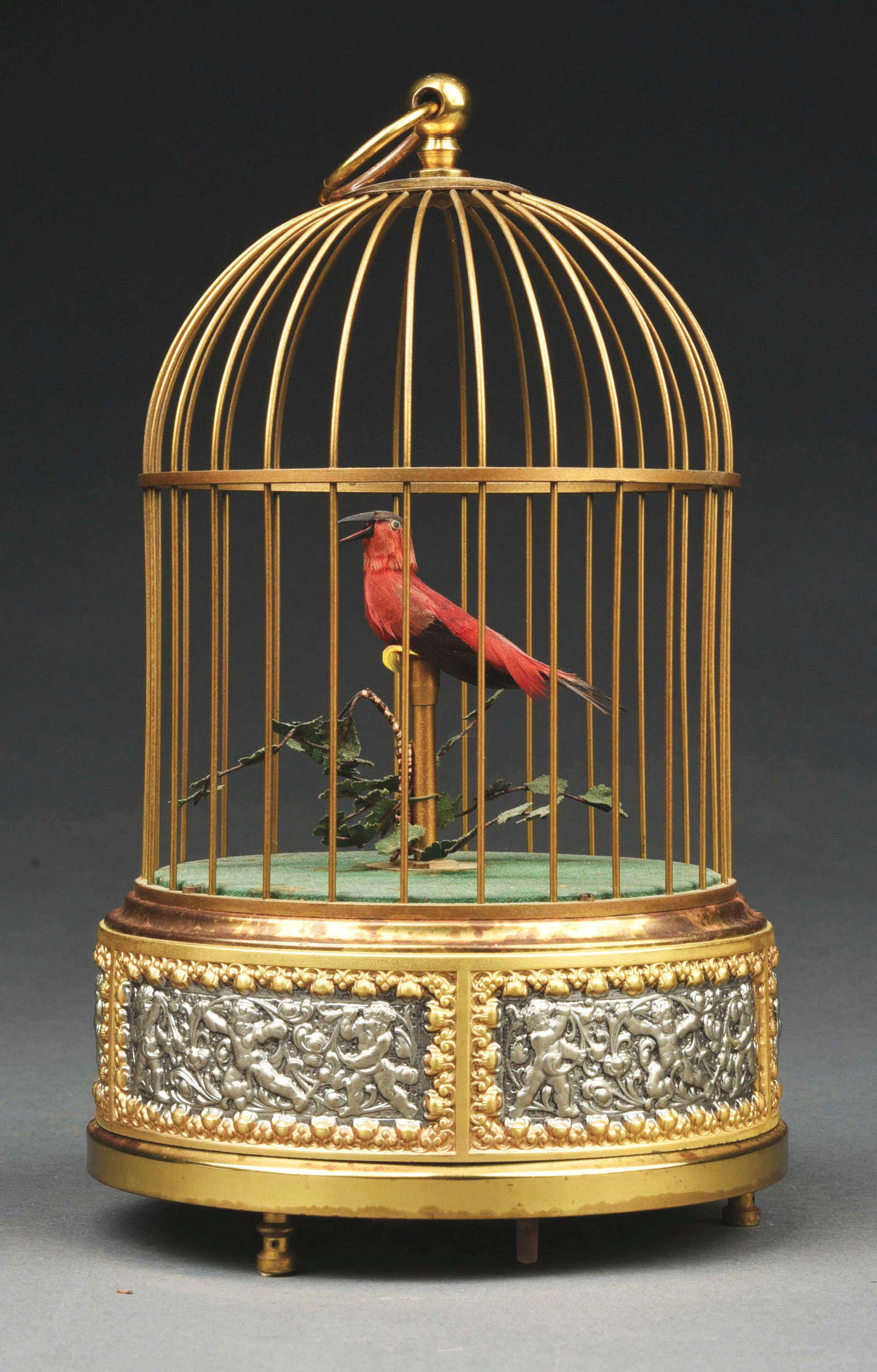GERMAN SINGLE BIRD CAGE MUSIC BOX. (1 of 6)