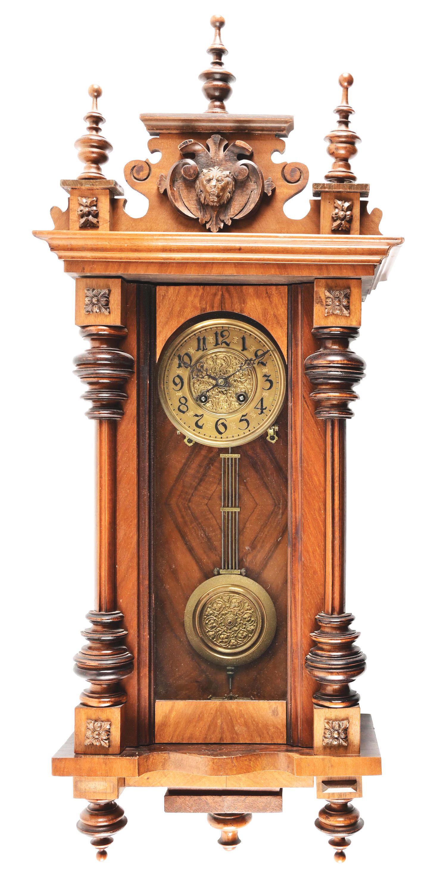 WALNUT VIENNA REGULATOR CLOCK. (1 of 7)