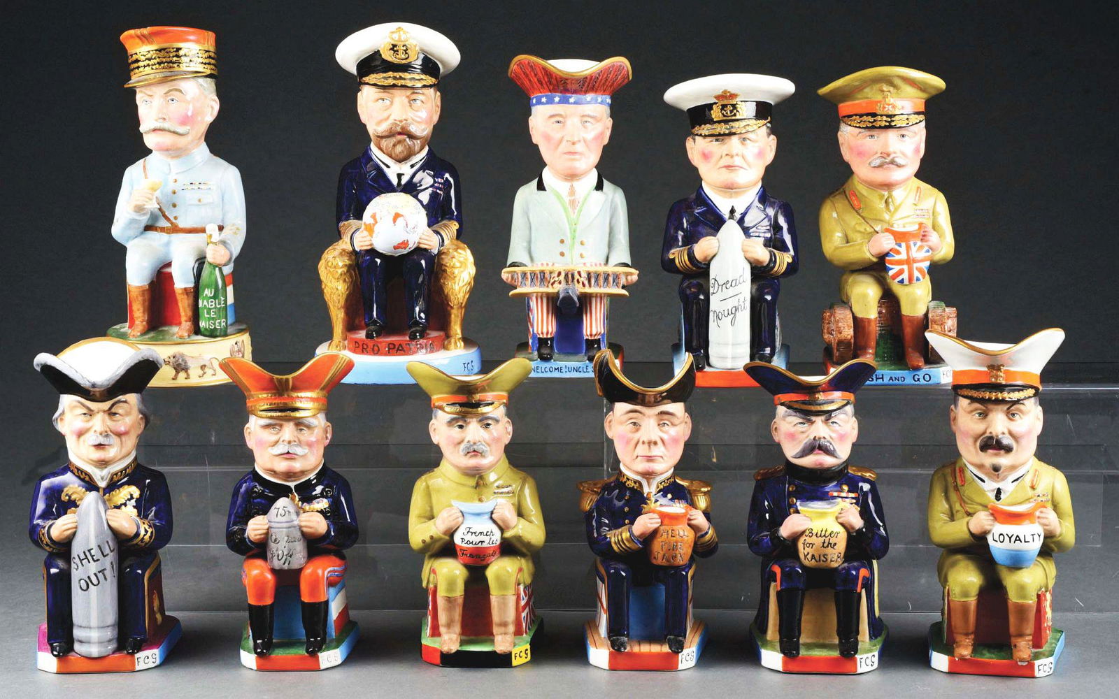 LOT OF 11: 20TH C. WILKINSON TOBYS JUGS. (1 of 8)