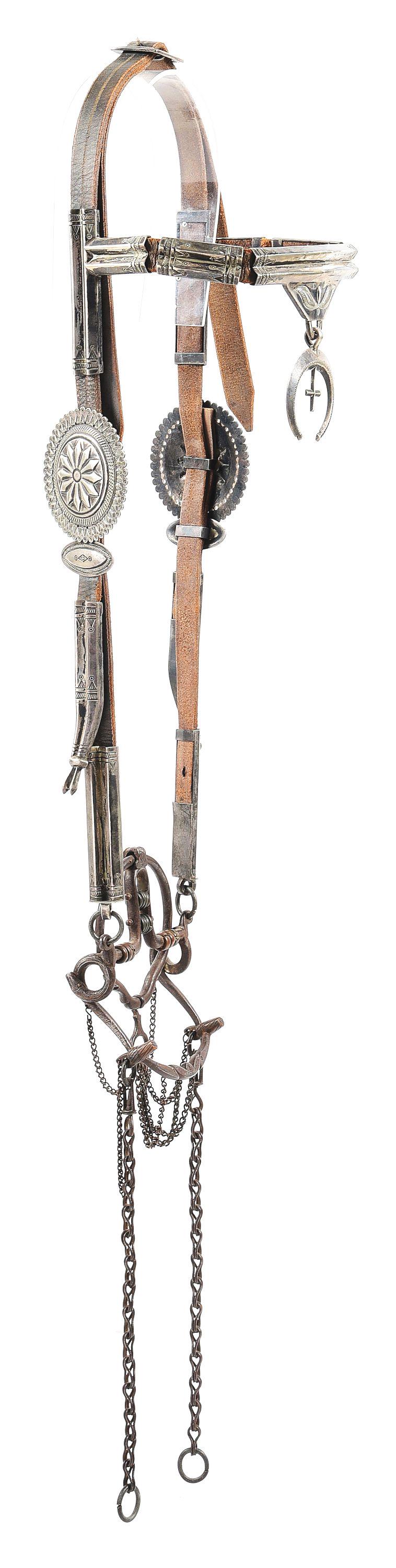 SILVER NAVAJO BRIDLE WITH FANCY RING BIT (1 of 5)