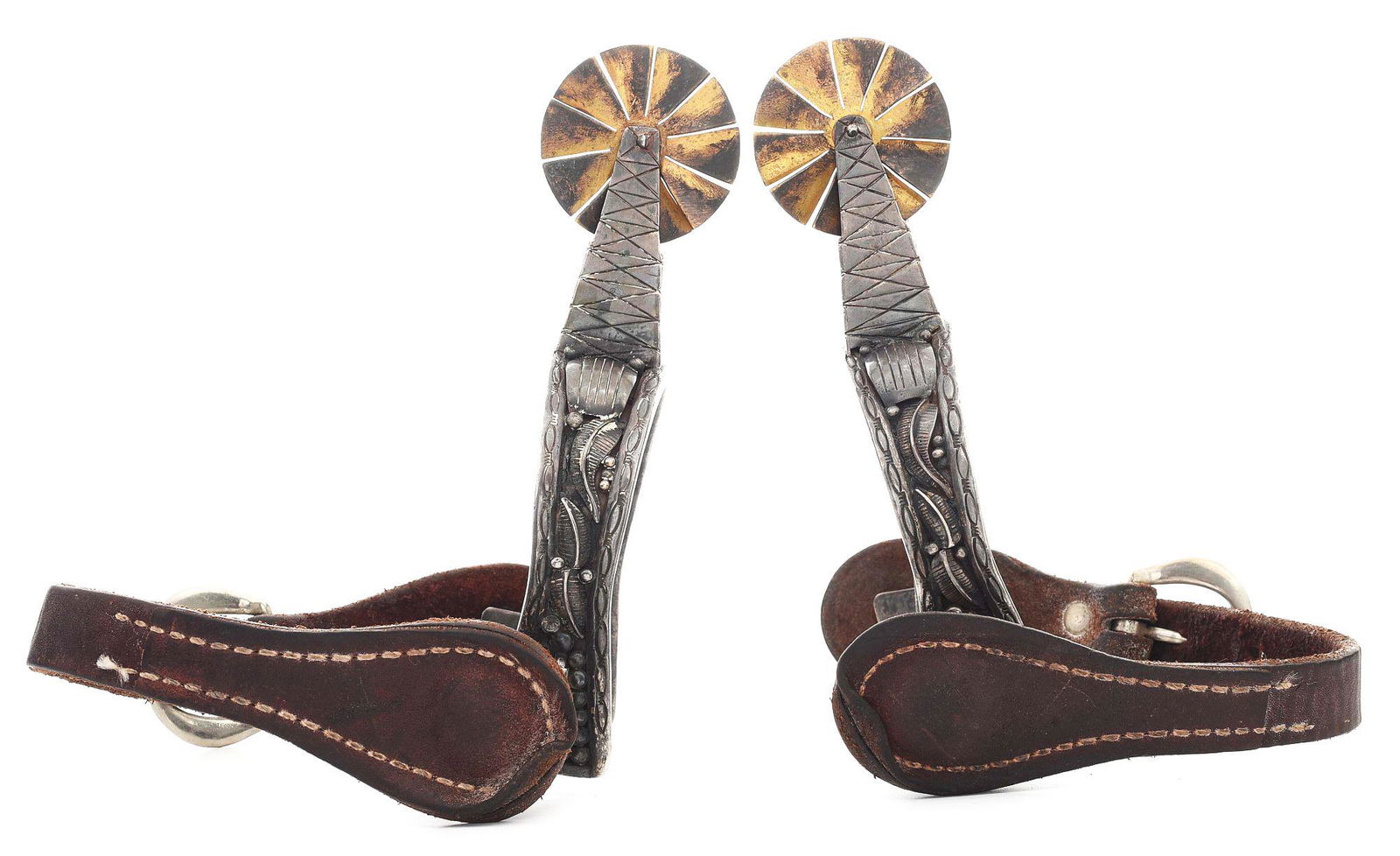 FANCY STERLING SILVER "WINDMILL" SPURS (1 of 7)