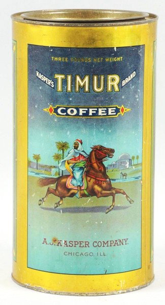 Timur Coffee 3-Pound Can.: Only light to moderate wear, marks, scratches, and shallow dents. Displays very well. Condition (Very Good). Size 10" T.