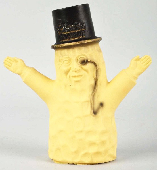 Rubber Mr. Peanut Hand Puppet.: Very clean and bright with little to no marks or wear. Condition (Near Mint). Size 6" T.
