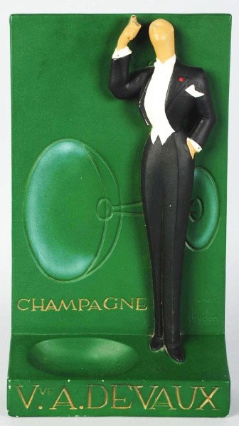 Devaux Champagne Store Adveriting Figure.: European. 1930s. Plaster. Condition (Excellent). Size 14" T.