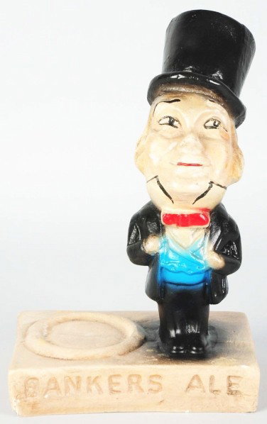 Bankers Ale Advertising Figure.: 1930s. Plaster. Condition (Excellent). Size 12" T.