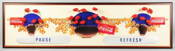 Coca-Cola Jack-O-Lantern Festoon.: 1939. Complete with original envelope. Nicely mounted on foam core in frame without glass. Great-looking festoon with little to no marks or wear. Condition (Near Mint). Size Framed: 98 - 1/2" x 26 - 1