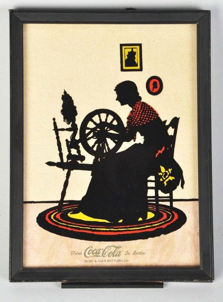1936 Coca-Cola Calendar Sign.: Distributed by Hund and Eger Bottling Company. Depicts a nice silhouetted image for illustration. When the black metal strip at bottom is pulled down it reveals a small 1936 calendar. Condition (Near