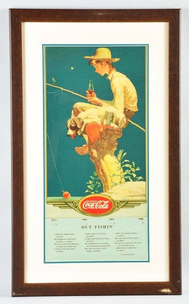 1935 Coca-Cola Calendar.: Framed and matted under plexiglass. Complete with full pad, cover sheet, and metal strip. Some rust stains around staples, a few minor surface marks and light rubs, some color restoration at upper lef
