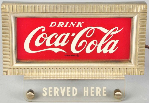 Coca-Cola Cash Register Topper Lighted Sign.: 1940s. Made by Prince Brothers. Nice, clean, and bright example. Complete with original cord and transformer. Only a few miniscule surface scratches on the sign and minor wear or soiling. Condition (E