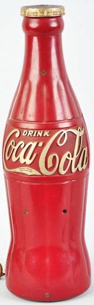 Coca-Cola Bottle Radio.: 1930s. Complete with all four through-bolts, original knobs, all interior parts, and cord. Nice overall example with a few paint drips, minor marks, light wear, and much less than average overall wear
