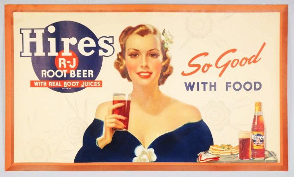 Hires Large Paper Poster.: 1940 - 1950. Impressive size and graphics on the new old stock heavy paper poster. Almost no wear or marks. Condition (Near Mint). Size 34" x 58".