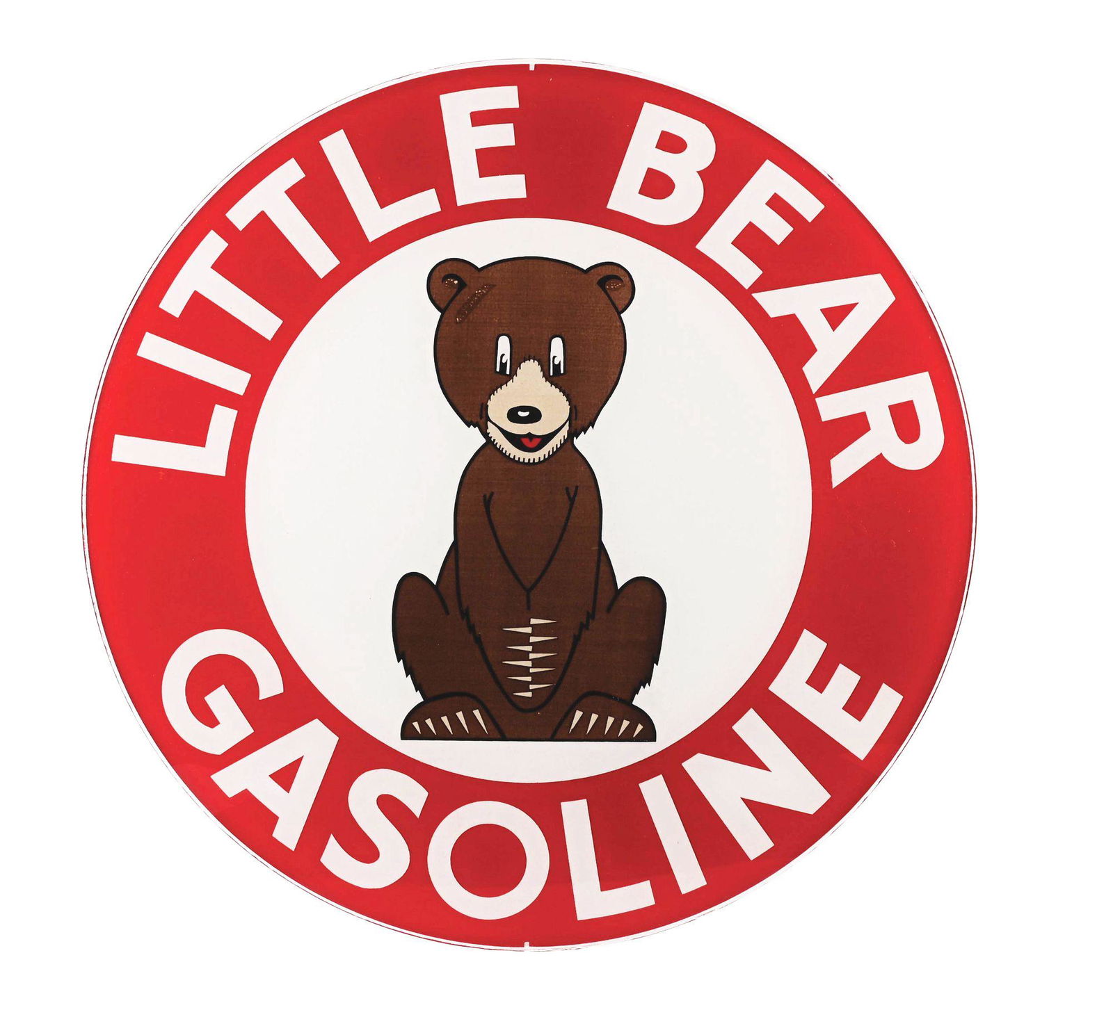 Outstanding Little Bear Gasoline 13.25" Single Globe Lens W/ Bear