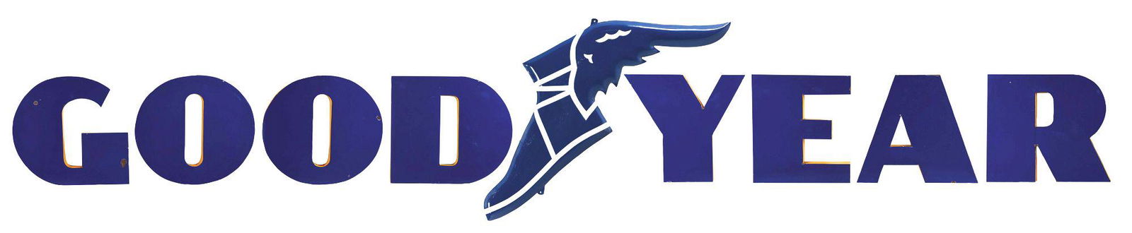 GOODYEAR TIRES PORCELAIN COOKIE CUTTER LETTERS W/ WINGED FOOT. (1 of 12)