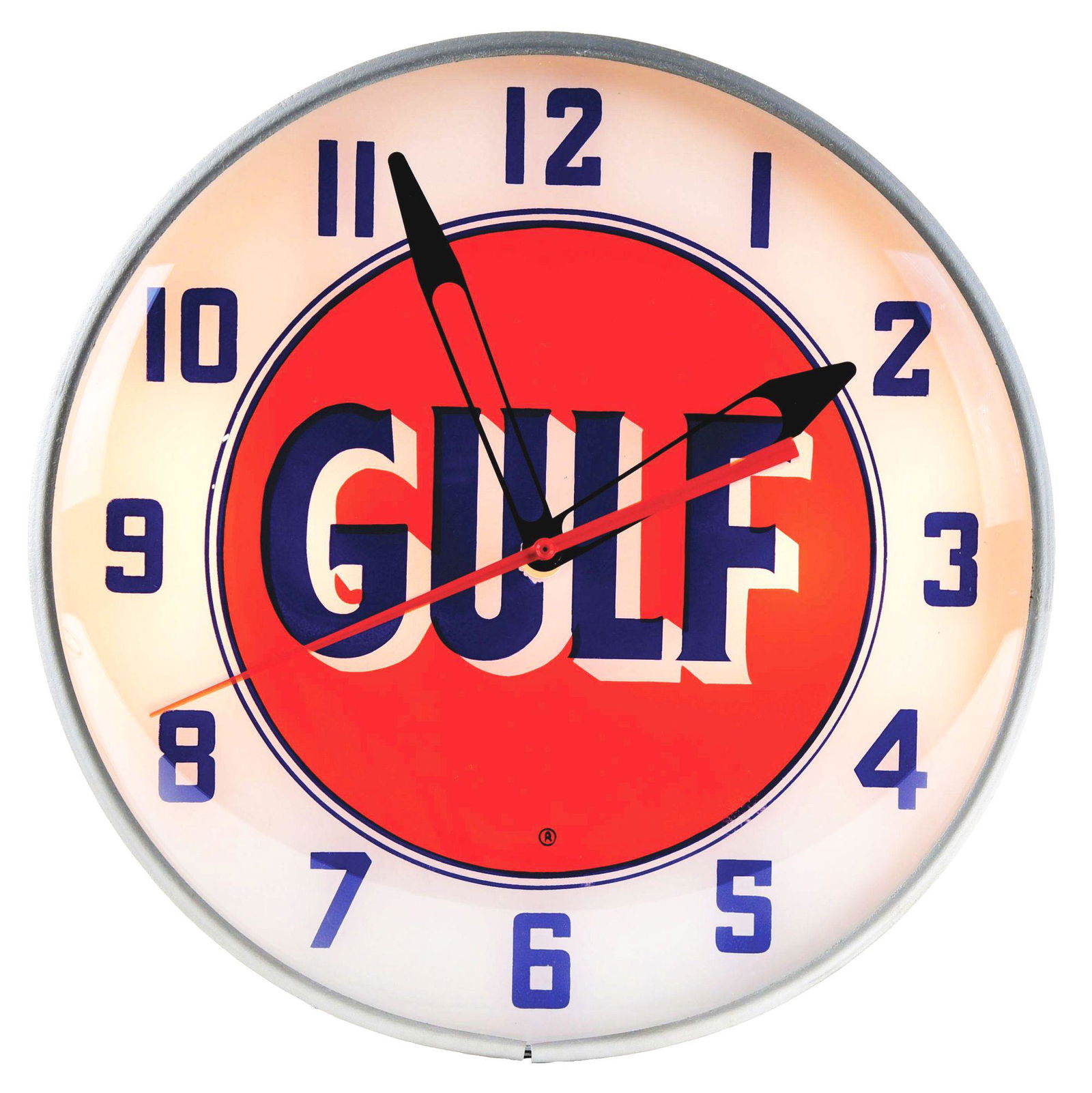 GULF GASOLINE SERVICE STATION LIGHT UP DISPLAY CLOCK. (1 of 3)