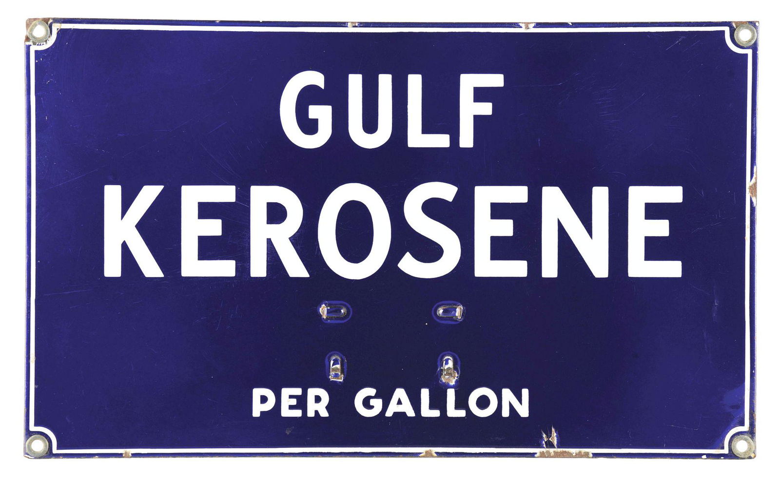 GULF KEROSENE PORCELAIN SERVICE STATION SIGN. (1 of 2)