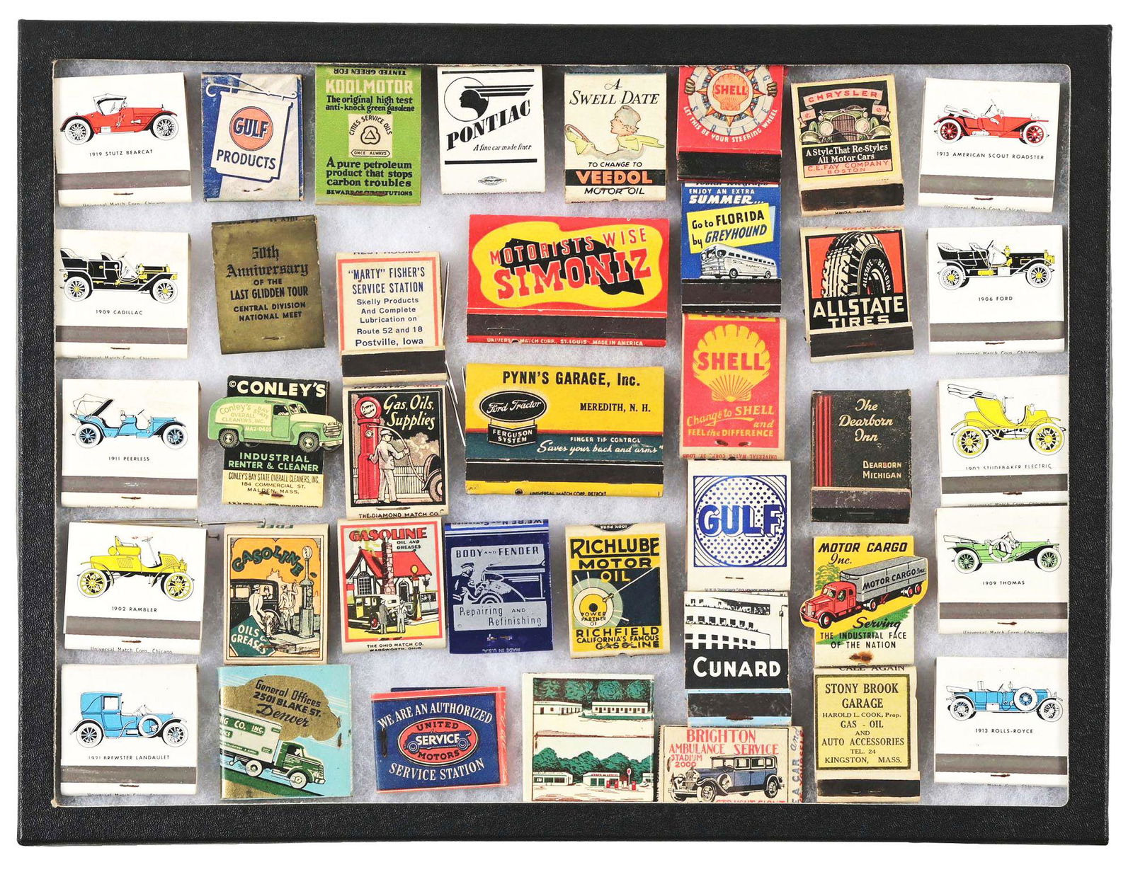 COLLECTION OF 37: VARIOUS AUTOMOTIVE & GASOLINE GRAPHIC ADVERTISING MATCHBOOKS. (1 of 1)
