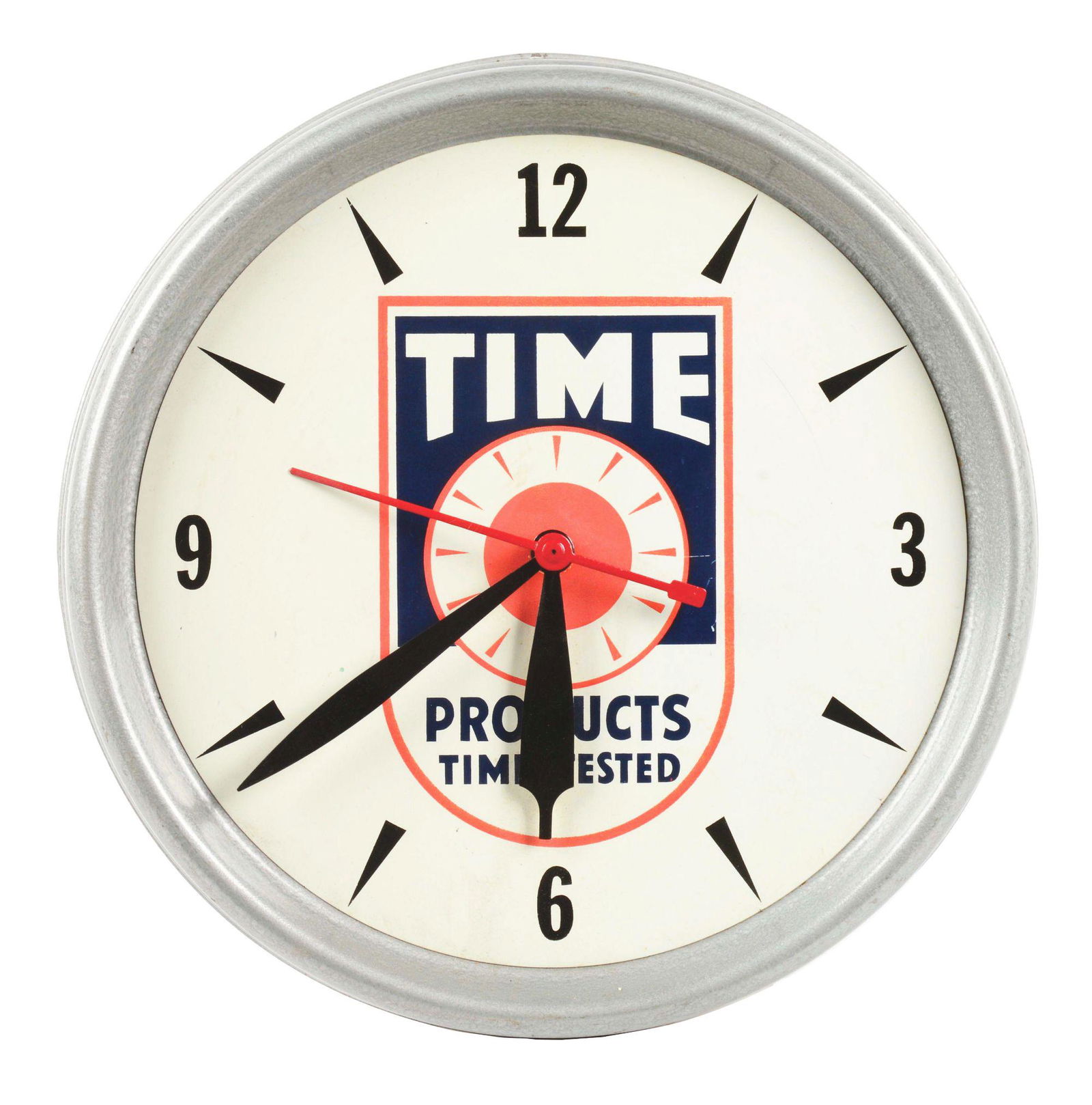 TIME OIL COMPANY PRODUCTS "TIME TESTED" ADVERTISING CLOCK. (1 of 2)