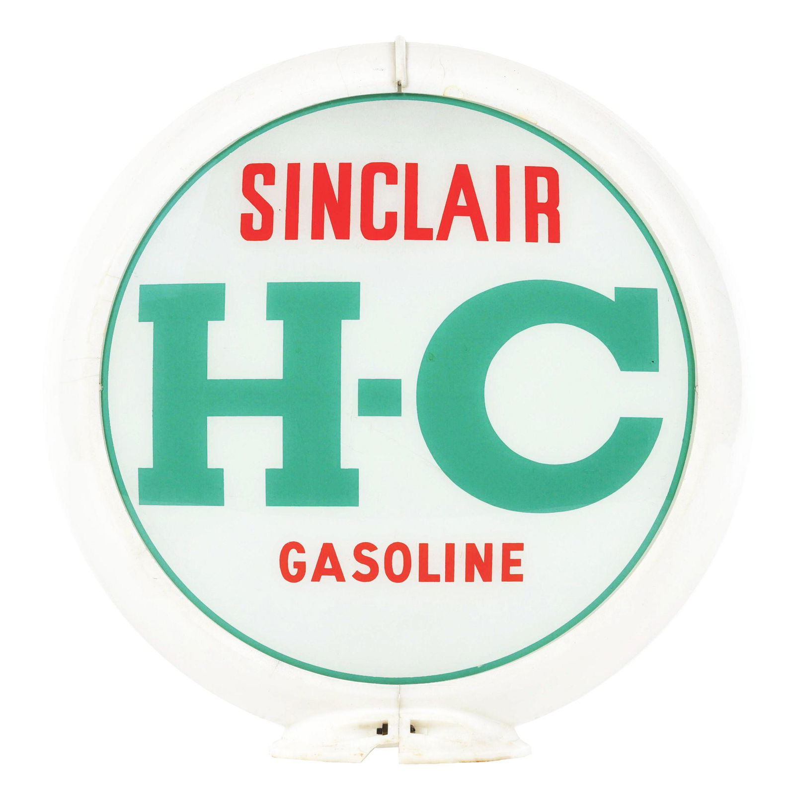 SINCLAIR H-C GASOLINE COMPLETE 13.5" GLOBE ON CAPCO BODY. (1 of 4)