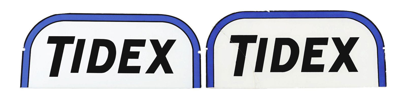 SET OF 2: TIDEX GASOLINE SHOEBOX GLOBE LENSES. (1 of 2)