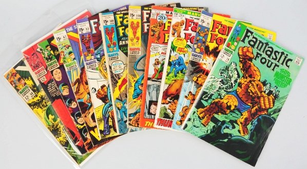Lot of 10: 1960s-70s Marvel Comic Books.: Lot includes X-Men #18, X-Men #17, and Fantastic Four #79, among others. Condition (Good - Fine).