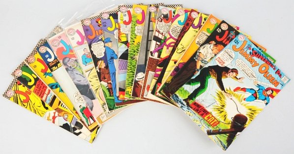Lot of 17: Superman's Pal Jimmy Olsen Comic Books: 1960s. Contains numerous issues from #83 through #119. Condition (Very Good - Very Fine).