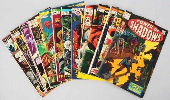 Lot of 80+ 1960s-70s Horror & Sci-Fi Comic Books.: This lot includes titles such as The Man-Thing, Where Monsters Dwell, Crypt of Shadows, Journey into Mystery, and many others. Condition (Very Good - Fine).