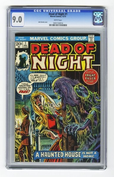 Dead of Night #1 CGC 9.0 Marvel Comics 12/73.: John Romita cover. White pages. Condition (CGC 9.0).