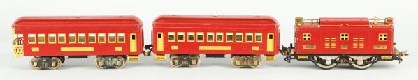 Lionel Standard Gauge No. 8 Passenger Train Set.: American. Includes no. 8 electric style engine and two passenger cars, no. 337 pullman and no. 338 observation car. Set has been professionally restored. Condition (Restored).