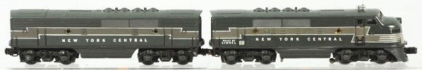 Lionel O-Gauge New York Central Train Engines.: American. Post-war. Includes no. 2543 power car A unit and no. 2344 B unit. No battery damage and decals are good. Both have inserts and some original Lionel paper. Boxes are crisp. Condition (Excelle